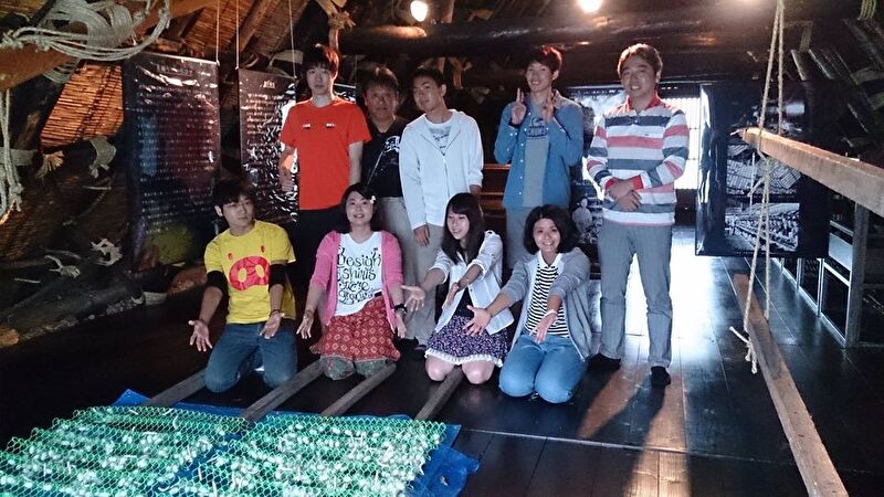 白川郷 田島家養蚕展示館　 2015年9月1日　北海道教育大学から池ノ上ゼミの仲間たちが応援にきてくれました！